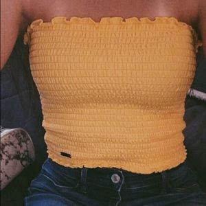 Bright yellow tube top